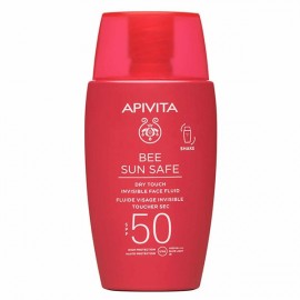 Apivita Bee Sun Safe Dry Touch Invisible Face Fluid SPF50, Αντηλιακή Λεπτόρευστη Κρέμα Προσώπου Υψηλής Προστασίας με Θαλάσσια Φύκη & Πρόπολη 50ml50ml