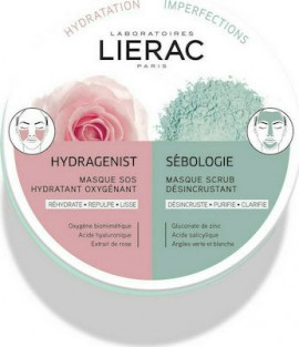 Lierac Hydragenist & Sebologie Mask, Εντατική ενυδάτωση & βαθύς καθαρισμός 2x6ml