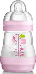 Mam Anti-Colic Bottle, Mπιμπερό Κατά των Κολικών, με Θηλή από Σιλικόνη, από 0 μηνών και Άνω  160ml : Ροζ