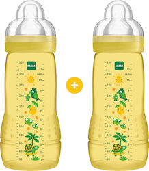 Mam Promo Pack Baby Bottle, Μπιμπερό με θηλή Σιλικόνης από 4m+  2 x 330ml : Κίτρινο