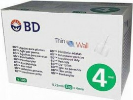 BD Micro Fine Βελόνες Ινσουλίνης Για Πένα 4mm x 0.23mm (32G) 100 τεμάχια
