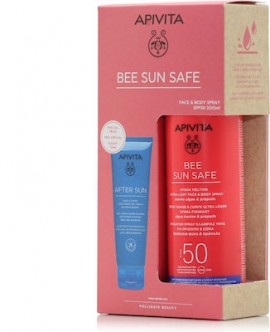 Apivita Bee Sun Safe PROMO Face & Body Spray Spf50, 200ml & After Sun Face & Body Gel-Cream Travel Size 100ml