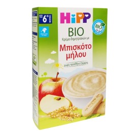 Hipp Bio Βιολογική Κρέμα Δημητριακών με Μπισκότο Μήλου χωρίς Προσθήκη Ζάχαρης από τον 6ο μήνα, 250gr