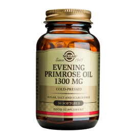 Solgar Evening Primrose Oil 1300mg, Συμπλήρωμα Διατροφής Ιδανικό για Γυναίκες για Αντιμετώπιση των Συμπτωμάτων κατά τις Περιόδους της Έμμηνου Ρύσης & της Εμμηνόπαυσης, 30softgels