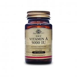 Solgar Vitamin A Dry 5000IU, Συμπλήρωμα Διατροφής Βιταμίνη Α για Διαταραχές & Ενδυνάμωση της Όρασης & Ιδανική για Δερματικές Παθήσεις, 100tabs