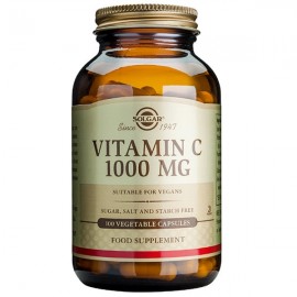 Solgar Vitamin C 1000mg Συμπλήρωμα Διατροφής Βιταμίνη C για Ενίσχυση Ανοσοποιητικού, Πρόληψη & Αντιμετώπιση Κρυολογήματος, 100veg. caps
