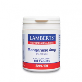 Lamberts Manganese 4 mg as citrate, Συμπλήρωμα Διατροφής με Μαγγάνιο 100 Κάψουλες