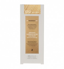 Korres Abyssinia Superior Gloss Colorant 10.0 Platinum Blonde , Μόνιμη Βαφή Μαλλιών No. 10.0 Ξανθό Πλατίνας, 50ml