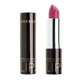 Korres Morello Creamy Lipstick Vibrant Fuchsia, Aπόχρωση 19 Zωηρό Φούξια, Σταθερό & Λαμπερό Αποτέλεσμα, Πλήρης Κάλυψη 3,5 gr