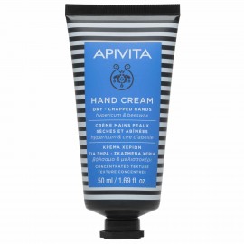 Apivita Hand Cream Dry Chapped Hands Hypericum & Beeswax, Κρέμα για Ξηρά-Σκασμένα Χέρια Συμπυκνωμένης Υφής με Βάλσαμο & Κερί μελισσών 50ml