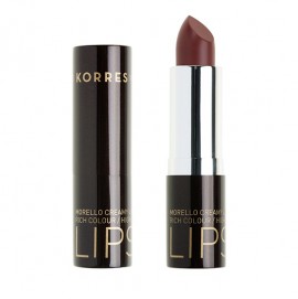 Korres Morello Creamy Lipstick Natural Purple, Aπόχρωση 23 Φυσικό Μωβ, Σταθερό & Λαμπερό Αποτέλεσμα, Πλήρης Κάλυψη 3,5 gr