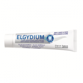 Elgydium Anti-Stain Toothpaste Cure Brilliance & Care, Οδοντόκρεμα ειδικά σχεδιασμένη για να εξουδετερώνει τις οδοντικές δυσχρωμίες 30 ml 