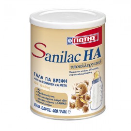Sanilac ΗΑ Γιώτης Hyppoalergic, Υποαλλεργικό Γάλα σε Σκόνη από την Γέννηση & Μετά, 400gr