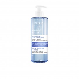 Vichy Dercos Mineral Soft & Fortifying Shampoo, Απαλό σαμπουάν για καθημερινή χρήση και για όλους τους τύπους μαλλιών. Κατάλληλο για όλη την οικογένεια. 400ml