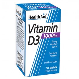 Health Aid Vitamin D3 1000 i.u. Συμπλήρωμα Βιταμίνης D3, 30tabs