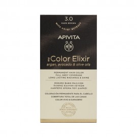 Apivita My Color Elixir 3.0 Dark Brown, Bαφή Μαλλιών- 3.0 - Καστανό Σκούρο (Βαφή 50ml & Γαλάκτωμα Ενεργοποίησης 75ml & Κρέμα Μαλλιών 2x15ml)