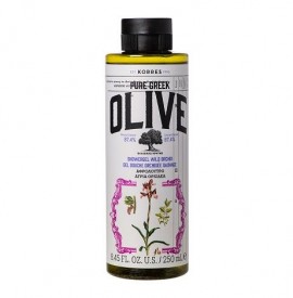 Korres Pure Greek Olive Showergel Wild Orchid Gel Douche, Αφρόλουτρο με Έλια & Άγρια Ορχιδέα 250ml