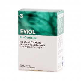 Eviol B-Complex With B1, B2, B3, B5, B6, B12,Bιοτίνη & φολικό οξύ 30softcaps