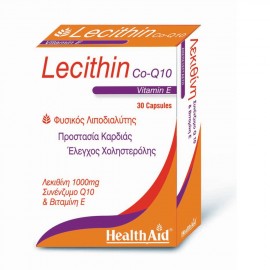 Health Aid Lecithin 1000mg & Natural Vitamin E 45iu & Coq10 10mg, Συμπλήρωμα Διατροφής για Αδυνάτισμα και Έλεγχος Βάρους 30caps