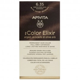 Apivita My Color Elixir 6.35 Dark Blonde Gold Mahogany, Bαφή Μαλλιών- 6.35 - Ξανθό Σκούρο Μελί Μαόνι (Βαφή 50ml & Γαλάκτωμα Ενεργοποίησης 75ml & Κρέμα Μαλλιών 2x15ml)
