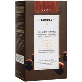 Korres Argan Oil Advanced Colorant Νο 77.44 Ιntense Copper Blonde, Bαφή Μαλλιών - 77.44 - Ξανθό Έντονο Χάλκινο (Κρέμα βαφή 50ml + Γαλάκτωμα ενεργοποίησης 75ml + Κρέμα μαλλιών 20ml)