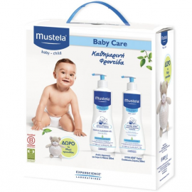 Mustela Promo Pack Baby Care Set με Gentle Cleansing Gel Τζελ Καθαρισμού για Μαλλιά & Σώμα 500ml + Hydra-Bebe Body Lotion Ενυδατικό Γαλάκτωμα Σώματος 500ml + Δώρο το Αρκουδάκι Musti 1τμχ