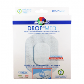 Master Aid Drop Med, Αυτοκόλλητες Γάζες Επιθέματα από Μαλακό μη Υφασμένο Ύφασμα 10x8 cm 5 τμχ