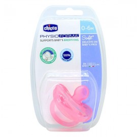 Chicco Physio Soft, Πιπίλα Σιλικόνη με Ροζ Χρώμα για Ηλικίες από 0 έως 6 Μηνών 1 τμχ