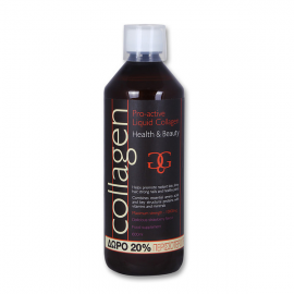 Collagen Pro-Active, Συμπλήρωμα διατροφής που περιέχει μία μοναδική σύνθεση κορυφαίας ποιότητας υδρολυμένου κολλαγόνου,  Φράουλα 500ml + ΔΩΡΟ 100ml