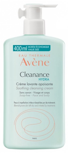 Avene Cleanance Hydra Creme Lavante Apaisante, Καταπραϋντική Κρέμα Καθαρισμού για Πρόσωπο & Σώμα, Ξηρό-Ερεθισμένο Δέρμα 400ml