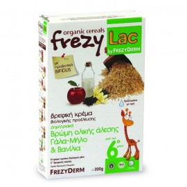 Frezylac Bio Cereal, Βρώμης Ολικής Άλεσης με Γάλα, Μήλο & Βανίλια, από τον 6ο Μήνα 200gr