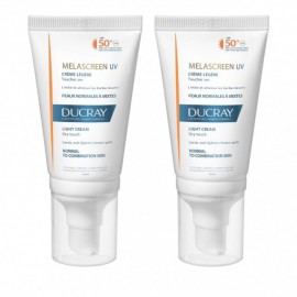 Ducray Duo Promo Pack Melascreen UV Creme Legere Spf50+ Dry Touch, Λεπτόρρευστη Αντηλιακή Κρέμα Πολύ Υψηλής Προστασίας 2x40ml