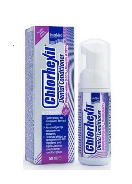 Intermed Chlorhexil Dental Conditioner Chlorhexidine 0.05% & Fluoride 0.025%, Φθοριούχος Στοματικός Αφρός για την καθημερινή υγιεινή περιποίηση της στοματικής κοιλότητας 50ml