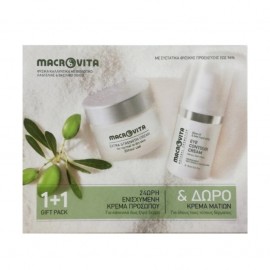 Macrovita Promo Pack, 24ωρη Ενισχυμένη Κρέμα Προσώπου 40ml & Δώρο Κρέμα Ματιών για Κανονικό έως Ξηρό Δέρμα 15ml