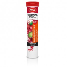 Lanes Vitamin C 1000mg + Cranberry Αναβράζον Συμπλήρωμα Διατροφής με Γεύση Κράνμπερι, Κεράσι & Σταφύλι, 20eff.tabs
