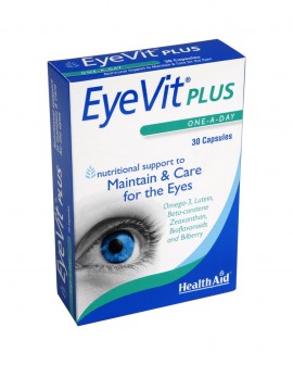 Health Aid EyeVit PLUS, Συμπλήρωμα Διατροφής Συνδυασμός από βότανα, βιταμίνες, μέταλλα & ιχνοστοιχεία,για την Υγεία των Ματιών  30caps