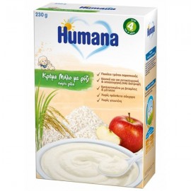 Humana Βρεφική Κρέμα Μήλο με Ρύζι Χωρίς Γάλα 4m+| 230gr