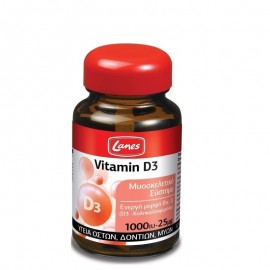 Lanes Vitamin D3 1000 IU, Συμπλήρωμα Βιταμίνης D3 για την Υγεία Οστών, Δοντιών και Μυών, 60tabs