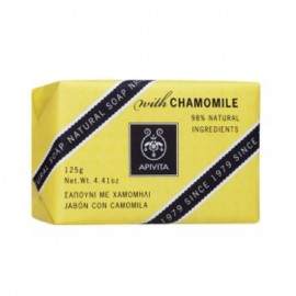 Apivita Natural Soap Chamomile, Φυσικό Σαπούνι με Χαμομήλι για Πρόσωπο και Σώμα 125gr