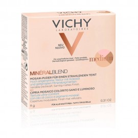 Vichy Mineralblend Healthy Glow Tri-Colour Powder Medium, Τρίχρωμη Πούδρα για Φυσική Λάμψη με Έλαιο Καρύδας 9gr