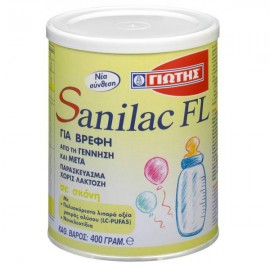 Sanilac FL Γιώτης Γάλα σε Σκόνη Κατάλληλο Για Νεογέννητα Βρέφη Με Δυσανεξία Στη Λακτόζη 400gr