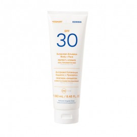 Korres Yoghurt Sunscreen Face & Body SPF30, Αντηλιακό Γαλάκτωμα Σώματος & Προσώπου με Γιαούρτι και SPF30 ιδανικό για ευαίσθητες επιδερμίδες, 250ml