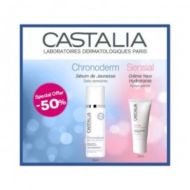 Castalia Promo Set -50%, Chronoderm Serum Ορός Πρόληψης, Επανόρθωσης & Ανάπλασης 30ml + Sensial Creme Yeux Hydratante Ενυδατική Κρέμα Ματιών, 15ml