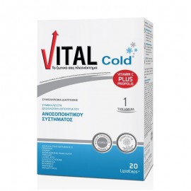 Vital Cold Vitamin C Plus, Εξειδικευμένο Συμπλήρωμα Διατροφής για την Ενίσχυση του Ανοσοποιητικού, 20caps