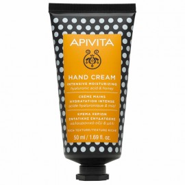 Apivita Hand Cream Intensive Moisturizing Hyaluronic Acid & Honey, Κρέμα Χεριών Εντατικής Ενυδάτωσης Πλούσιας Υφής με Υαλουρονικό Οξύ & Μέλι 50ml