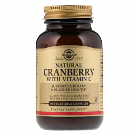 Solgar Natural Cranberry with Vitamin C, Προστασία Ουροπoιητικού 60Veg Tabs
