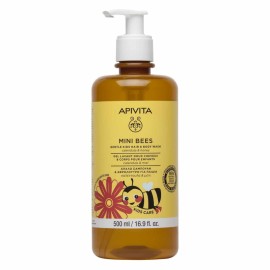 Apivita  Mini Bees Gentle Kids Hair&Body Wash, Απαλό Σαμπουάν & Αφρόλουτρο Για Παιδιά με Μέλι & Καλέντουλα 500ml