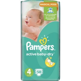 Pampers Active Baby-Dry No.4 MAXI(9-14g) 58 Πάνες