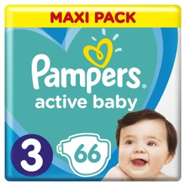 Pampers Active Baby Maxi Pack No.3 (6-10Kg) 66τμχ