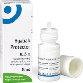 Thea Pharma Hellas Hyabak Protector 0.15% Οφθαλμικές Σταγόνες με Υαλουρονικό Οξύ για Ξηροφθαλμία 10ml